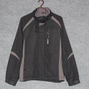 Chaps Mens L Black Gray Zip Up Jacket Winter Outdoor Ski Snowboard Coat